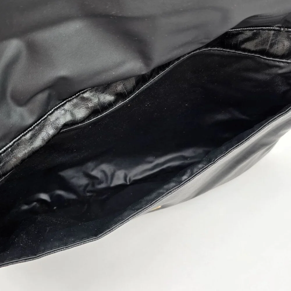 Vintage Pacific Connections Black Vegan Leather Clutch Bag w/ Bow Accent - Picture 6 of 11